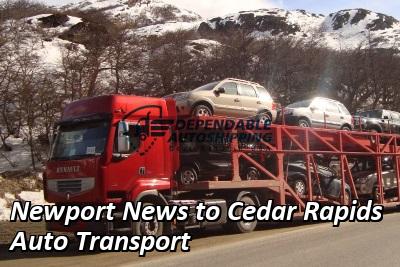 Newport News to Cedar Rapids Auto Transport