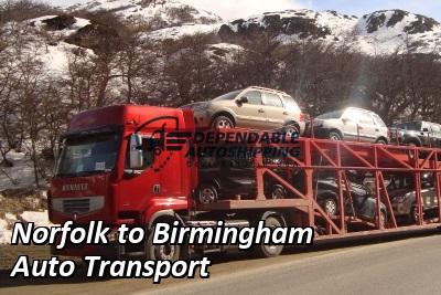 Norfolk to Birmingham Auto Transport